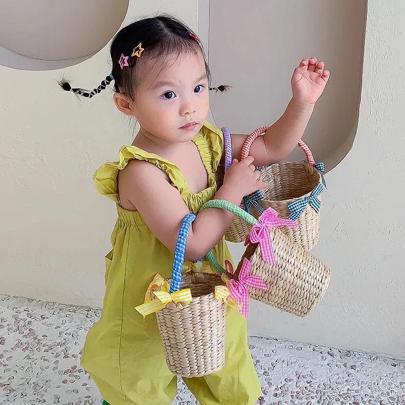TAVIMART  -  Newest Children Straw Bag Summer Beach Cute Photo Props Handmade Tote Cute Princess Mini Handbag for Baby Girls Boys Kids
