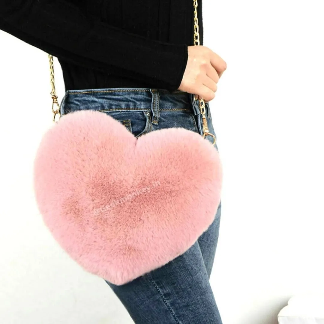 Te Amo Bag - Heart Fur Sling Bag
