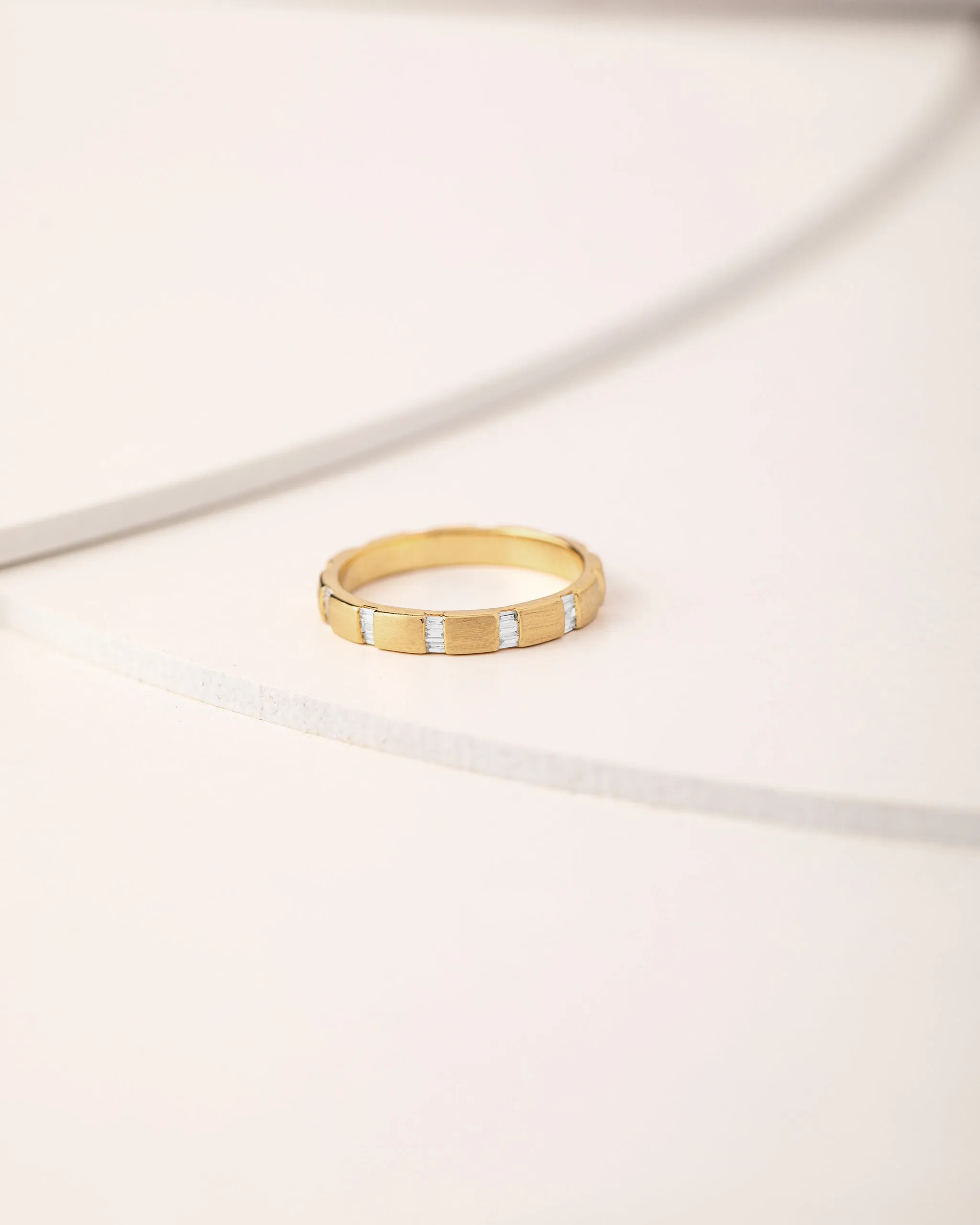 Textured Baguette Diamond Band
