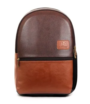 THE CLOWNFISH Agile Unisex 25 Liter Vegan Leather Casual Standard Backpack (Umber Brown)