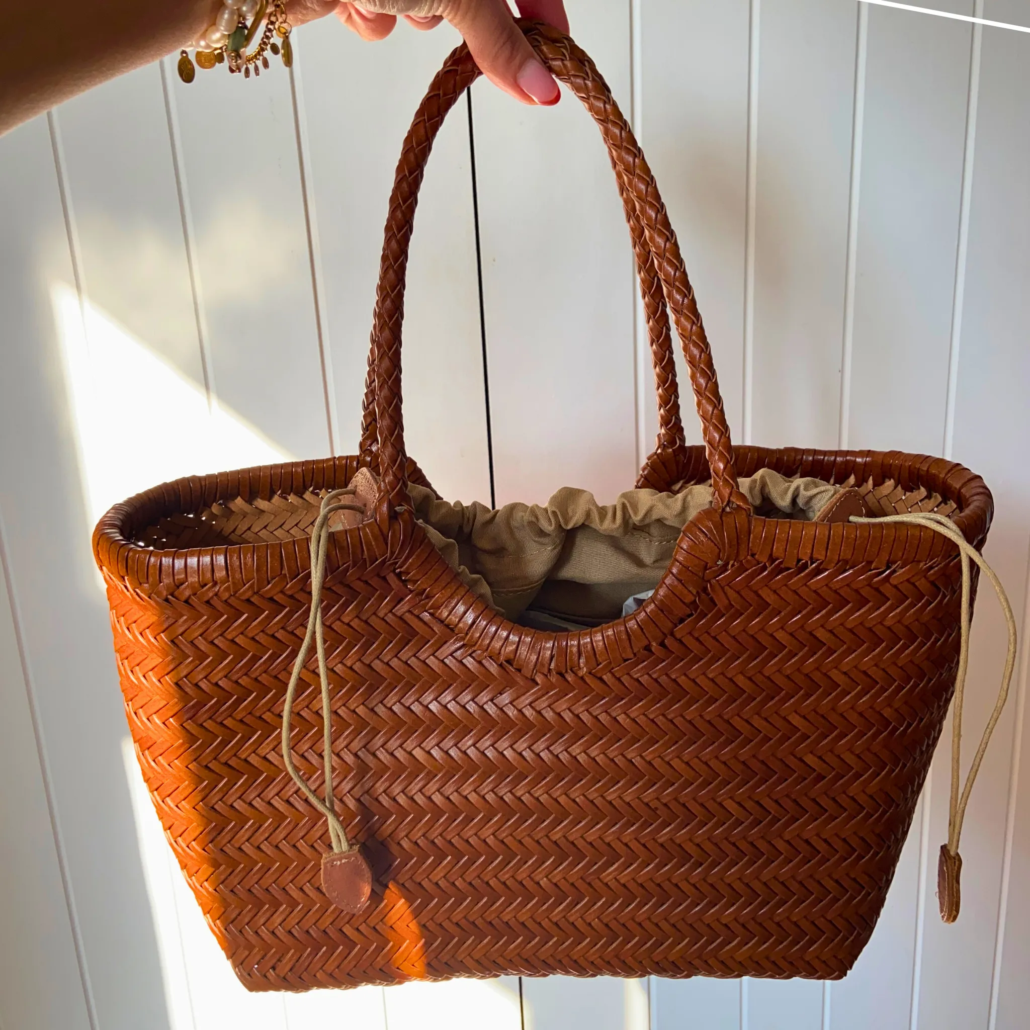The Woven Leather Basket Bag