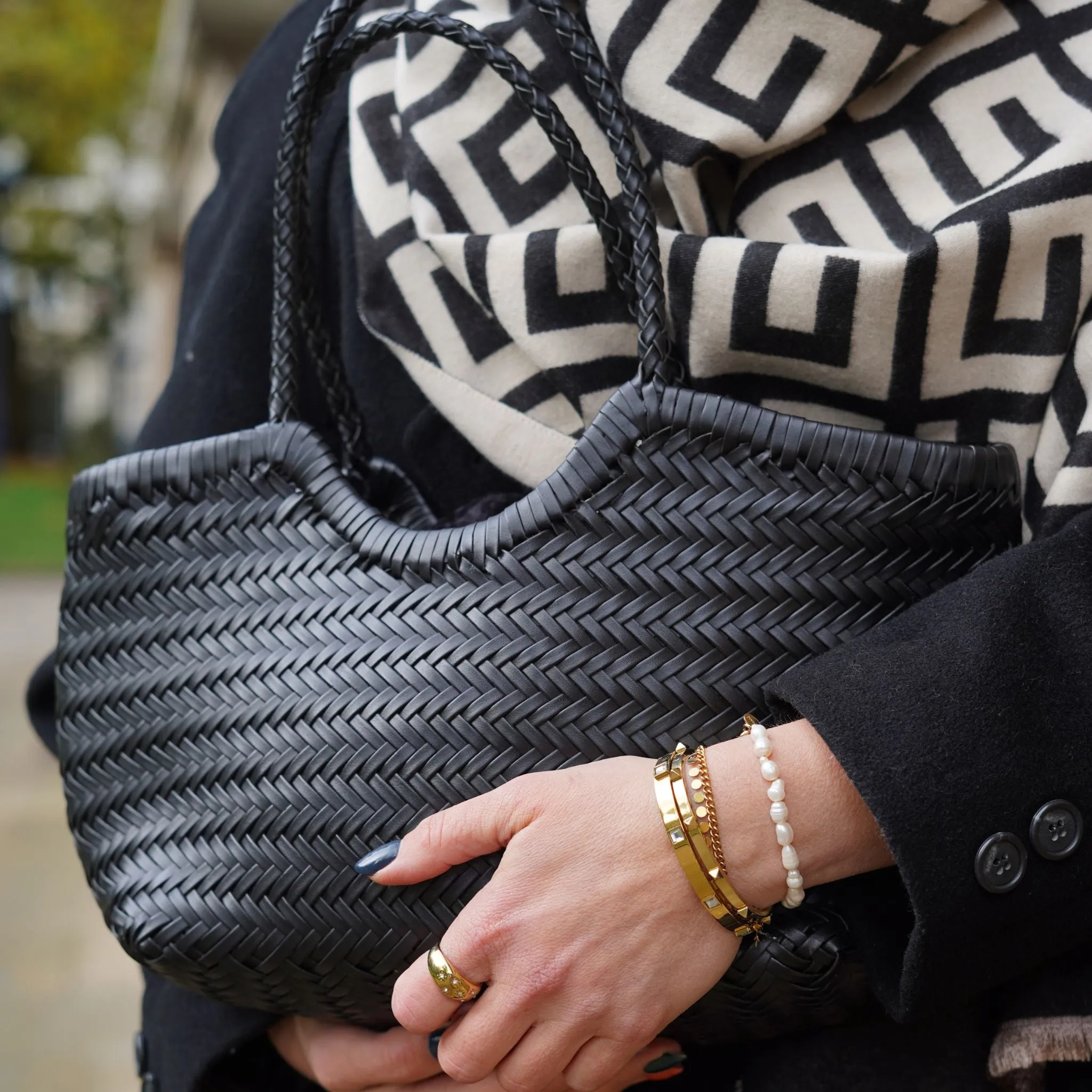 The Woven Leather Basket Bag
