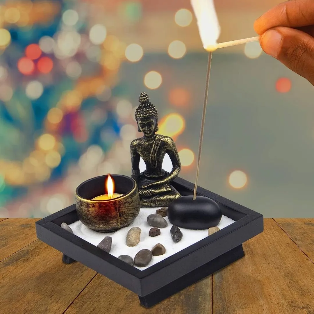 Tiny Zen Garden Sand Kit for Meditation| Decor Desktop Zen Garden Gift