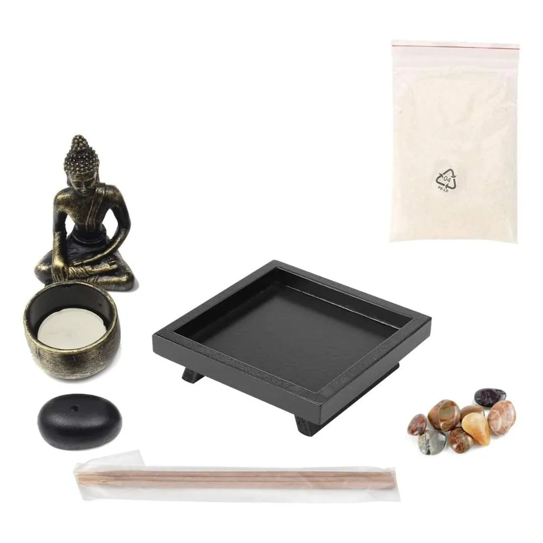 Tiny Zen Garden Sand Kit for Meditation| Decor Desktop Zen Garden Gift