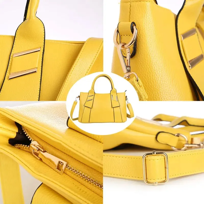Top Handle PU Leather Handbag