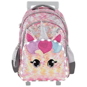Unicorn LED sequins trolley 45cm