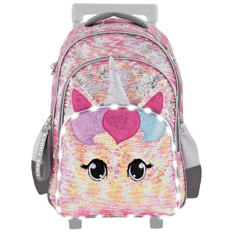 Unicorn LED sequins trolley 45cm