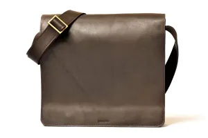 Urban Modernizer 14" leather laptop Messenger bag - Dark Brown