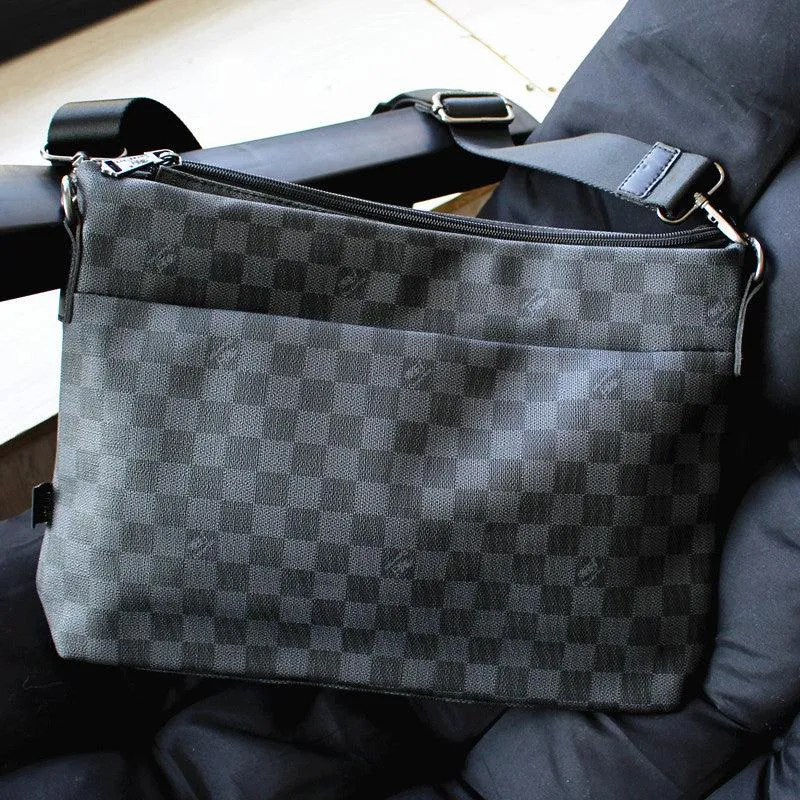 Vvsha  Christmas Gift Black Checkered Crossbody Bag