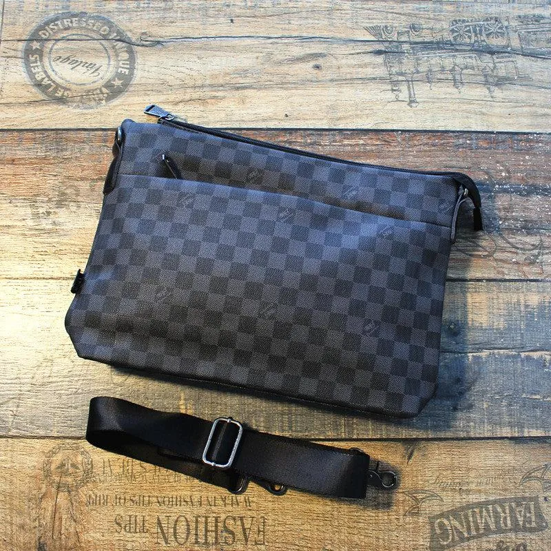 Vvsha  Christmas Gift Black Checkered Crossbody Bag
