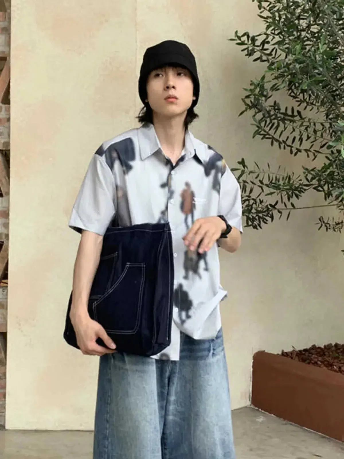Vvsha  Christmas Gift Casual Contrast Stitching Canvas Bag