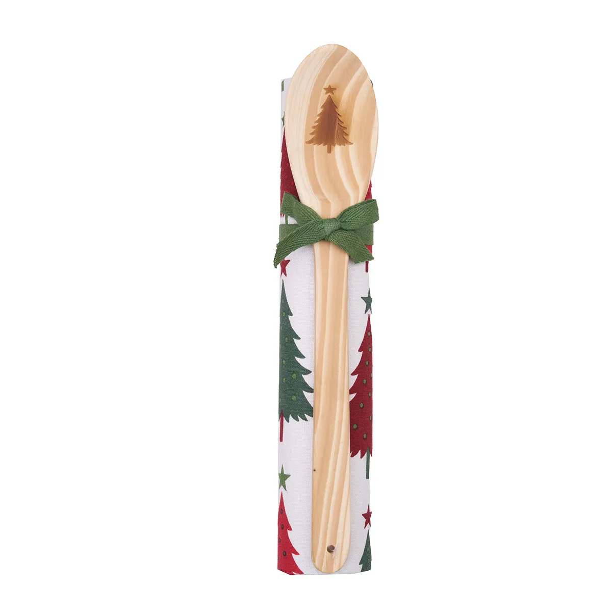 Whimsical Christmas Tree Kitchen Towel & Spoon, Set of 2