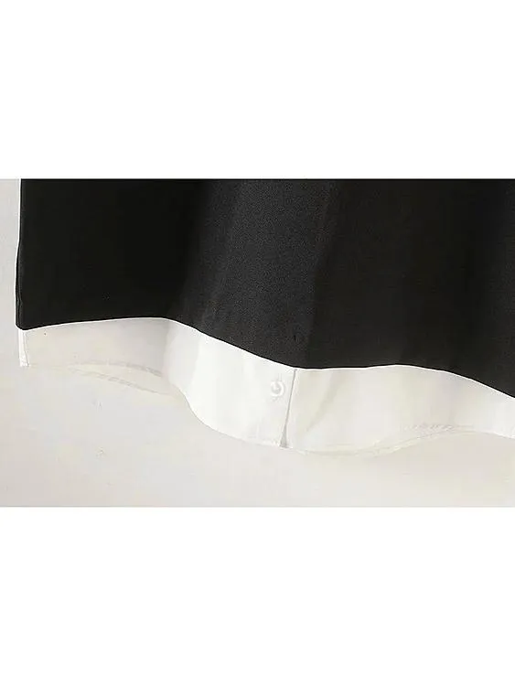 Wholesale Black Short Sleeve Tiered Zip Back Curved Hem Mini Dress