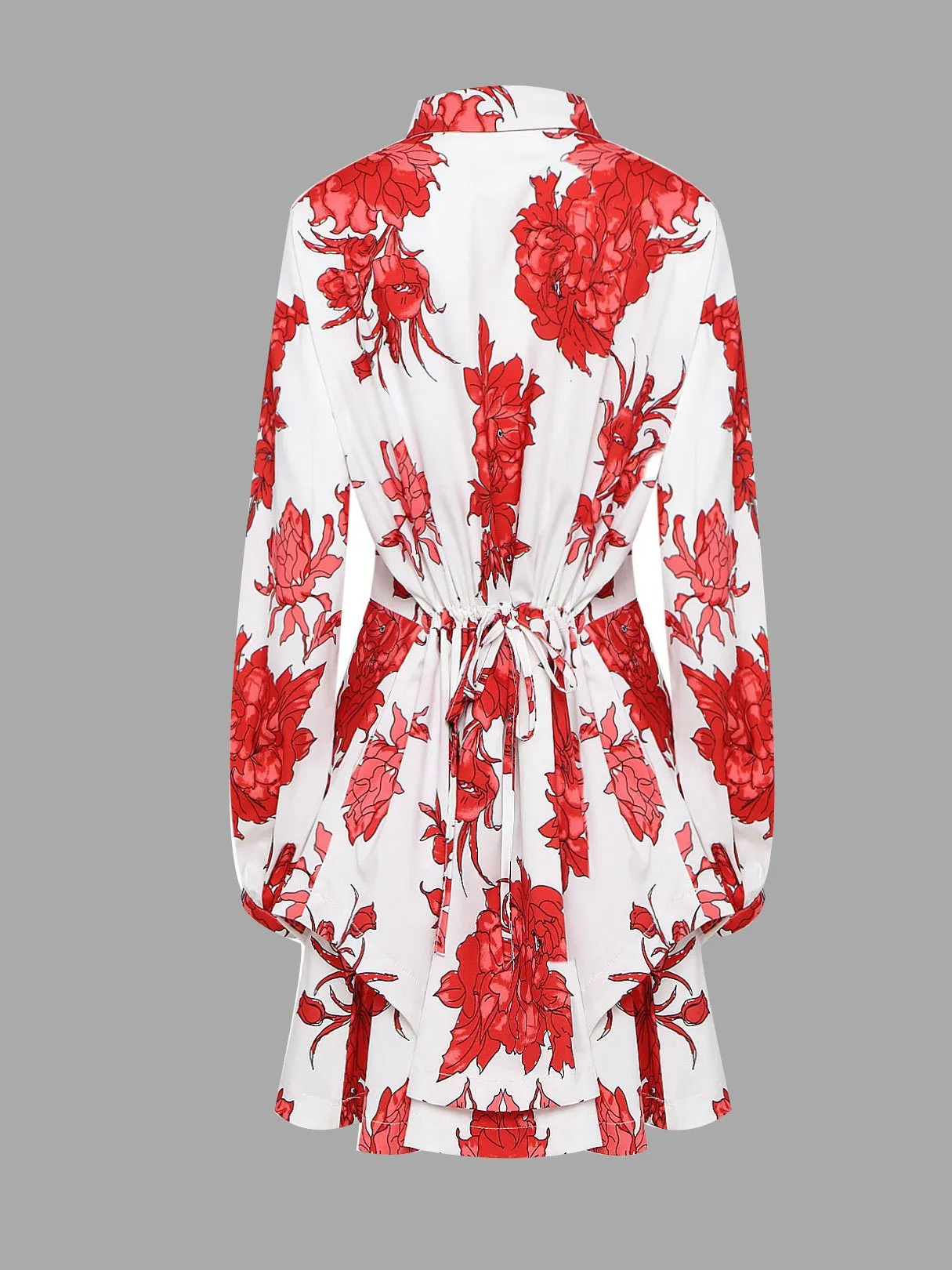 Wholesale Classic Collar Long Sleeve Floral Print Mini Dress