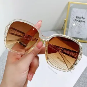 Woman Ladies Square Mirror Fashion Shades Big Sun Luxury Eyewear Brand Purple Female Sunglasses