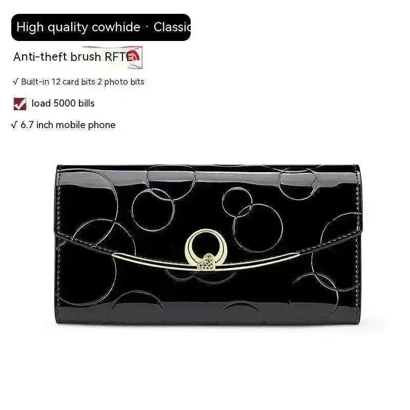 Women's Real Leather Anti theft  Large Capacity Wallet Clutch Bag