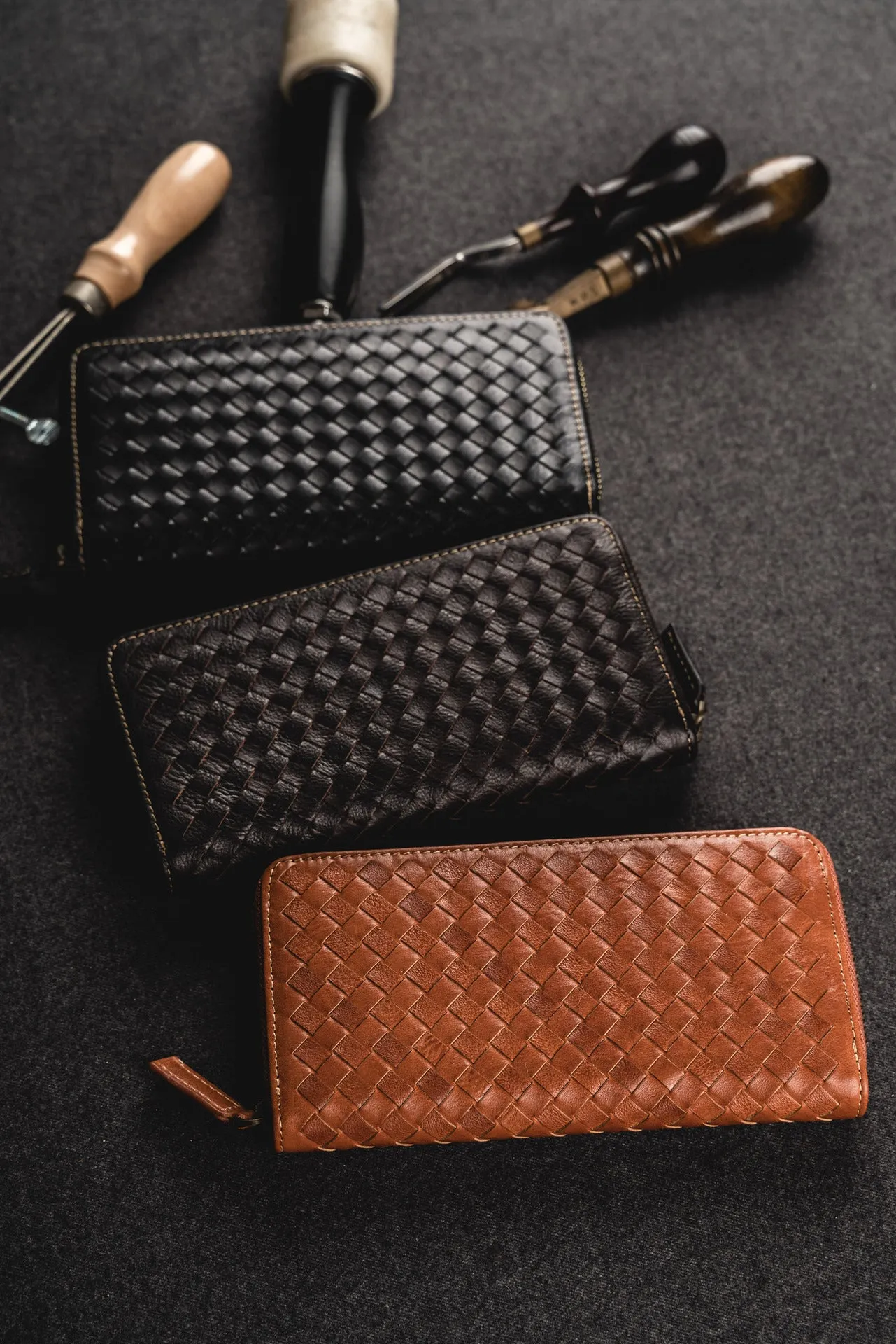 YAAGLE Unisex Knitted Leather Notecase Wallet YG81244