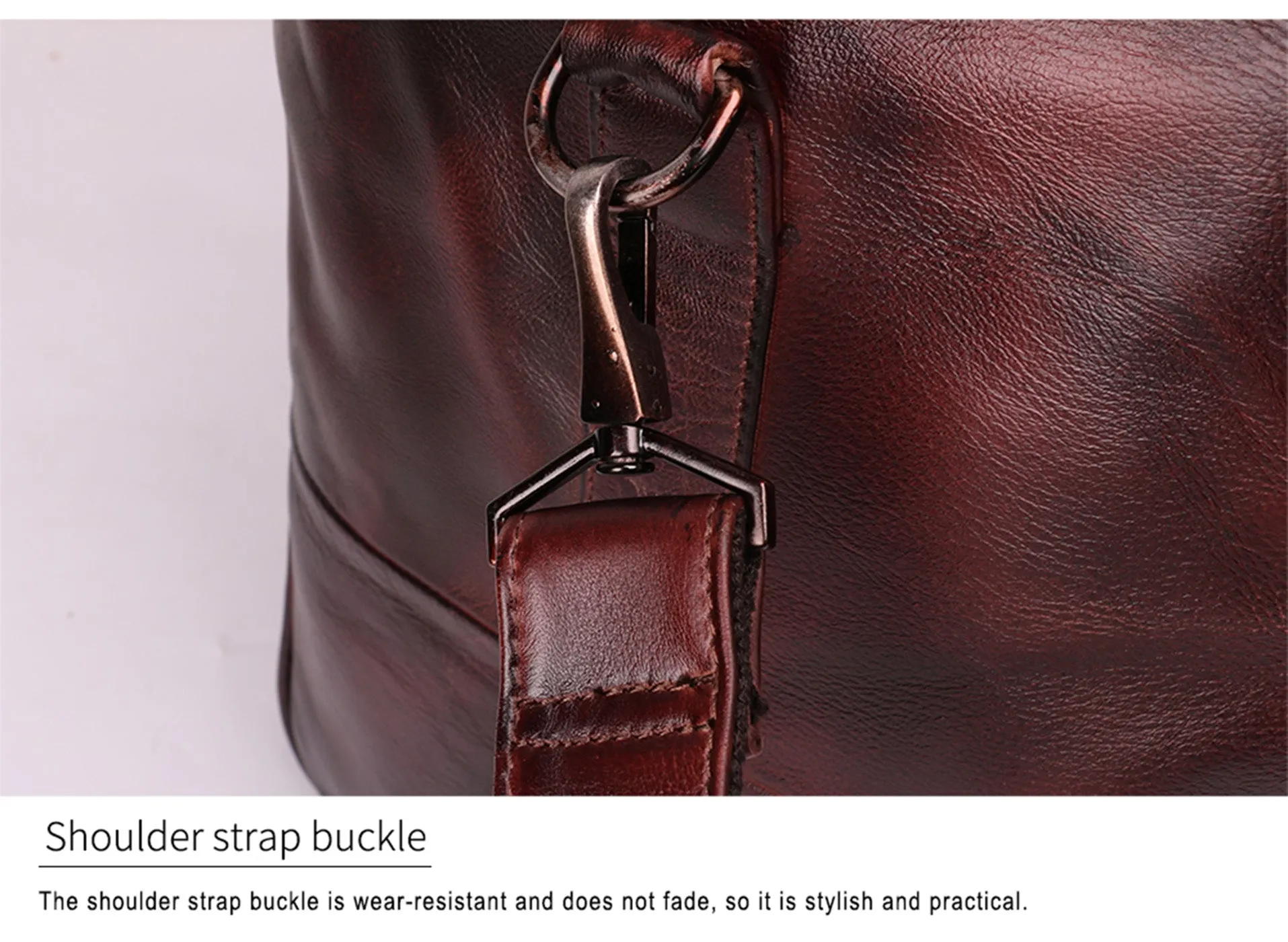 YAAGLE Unisex Large Tanned Leather Duffle Handbag YG6464