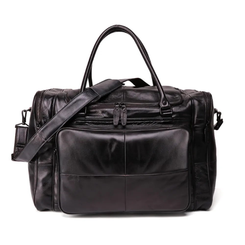YAAGLE Unisex Large Tanned Leather Duffle Handbag YG6464