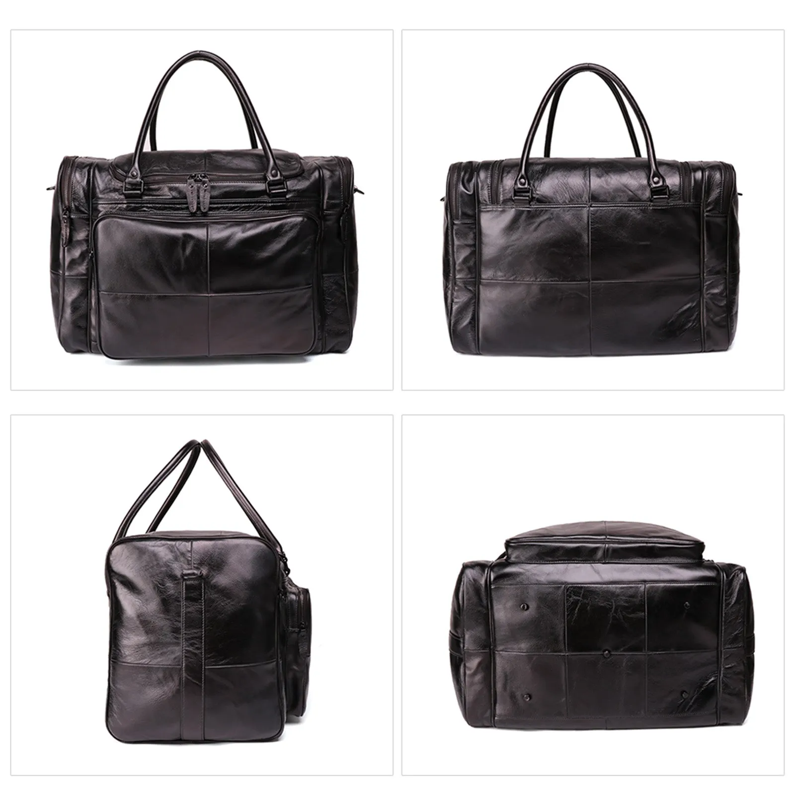 YAAGLE Unisex Large Tanned Leather Duffle Handbag YG6464