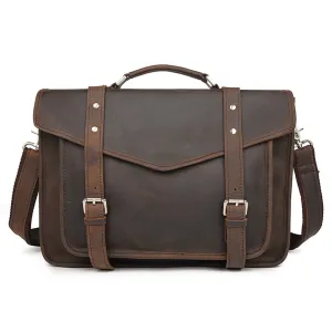 YAAGLE Vintage Crazy Horse Leather Business Briefcase YG7377R