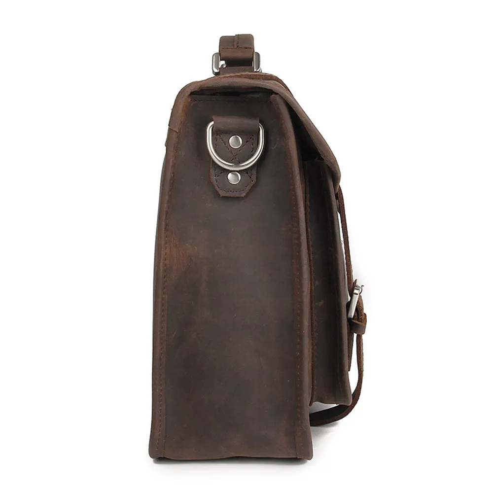 YAAGLE Vintage Crazy Horse Leather Business Briefcase YG7377R
