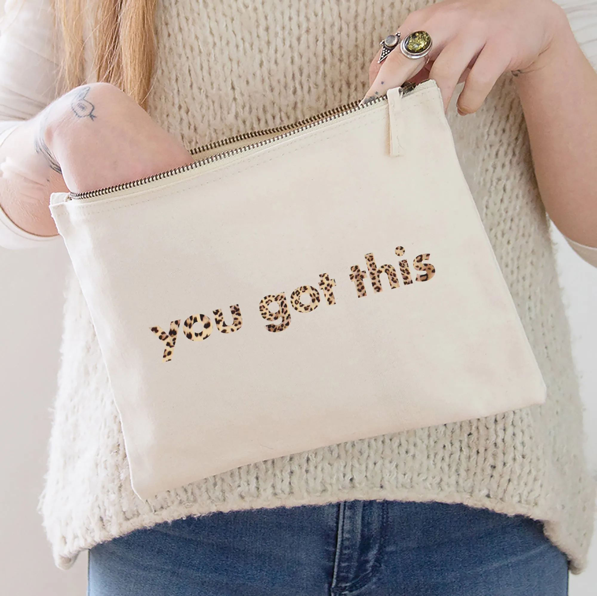 You Got This Oversized Pouch - Natural