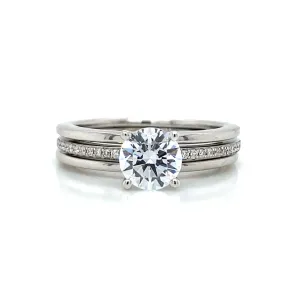 Zeghani Pave Bridal Set in 14k White Gold
